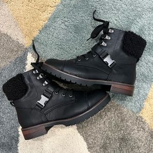 Kensie lace up booties women’s 10 black NEW